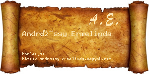 Andrássy Ermelinda névjegykártya